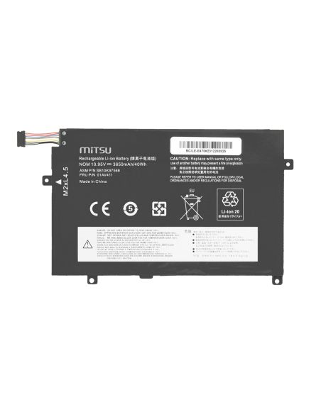 Bateria Mitsu do Lenovo ThinkPad E470, E475