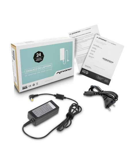 Zasilacz Movano 19v 2.1a (5.5x1.7) 40W do Acer, Packard Bell