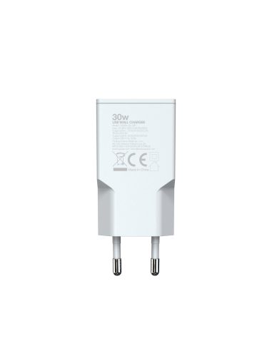 Ładowarka GaN 30W 1xUSB-C 1xUSB-A Biała