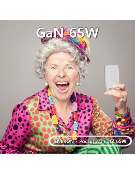 Ładowarka GaN 65W 1xUSB-C 1xUSB-A Biała