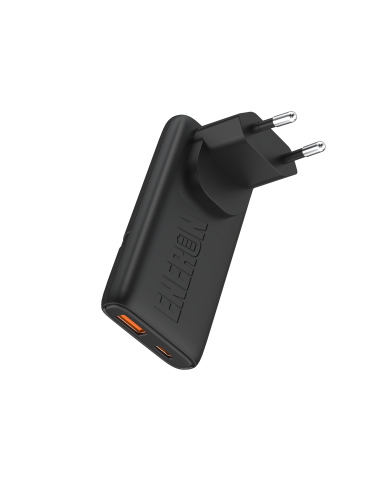 Ładowarka GaN 65W 1xUSB-C 1xUSB-A Czarna