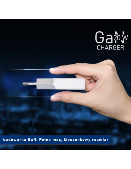 Ładowarka GAN 20W 1xUSB-C Biała