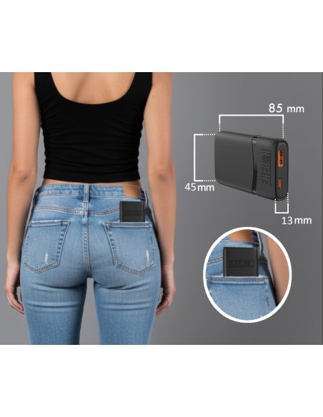 Ładowarka GaN Technology TRAVEL 65W SLIM USB-C USB-A Czarna