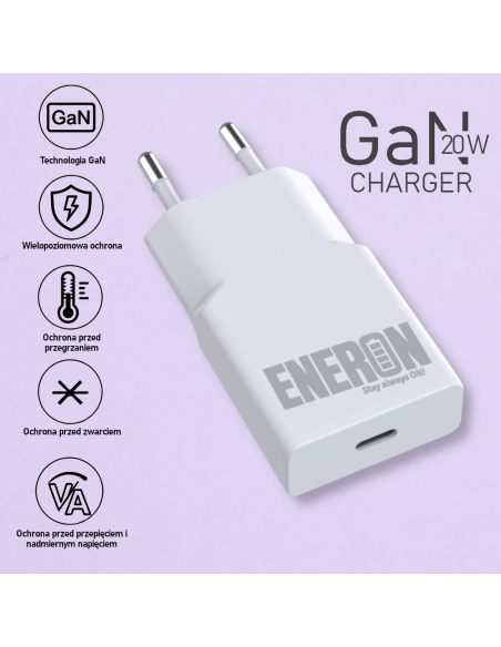 Ładowarka GAN 20W 1xUSB-C Biała
