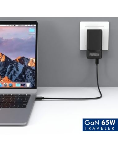 Ładowarka GaN 65W 1xUSB-C 1xUSB-A Czarna