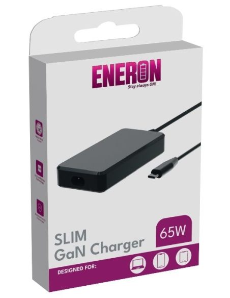Zasilacz Ładowarka GaN SLIM 65W USB-C czarny