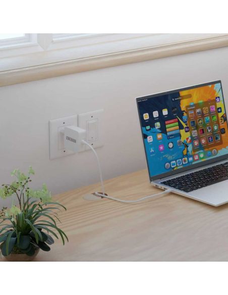 Zasilacz uniwersalny ładowarka do laptopa 65W USB-C GaN biały