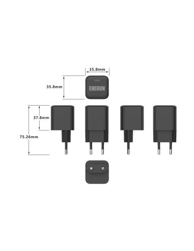 Ładowarka GaN 65W PowerCube Czarna USB-C