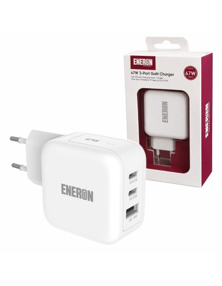 Ładowarka GaN 67W SuperFast 2xUSB-C 1xUSB-A Biała