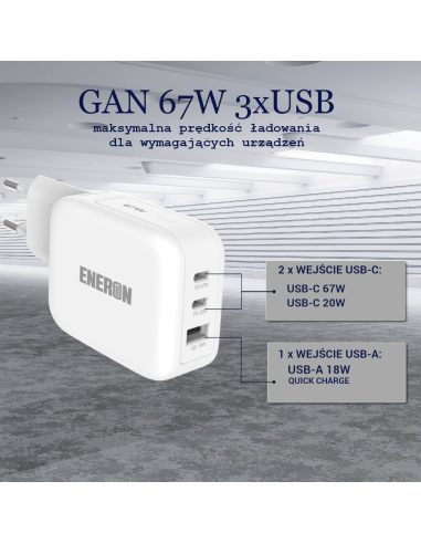 Ładowarka GaN 67W SuperFast 2xUSB-C...