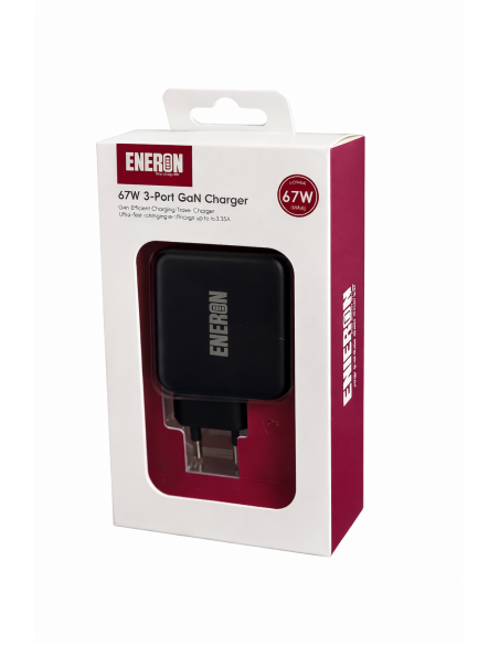 Ładowarka GaN 67W SuperFast 2xUSB-C 1xUSB-A Czarna
