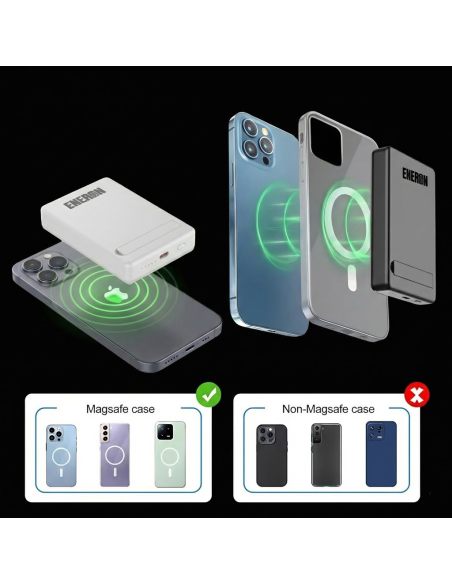 Powerbank 20W 10000mAh wireless/magnet czarny