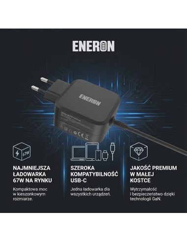 Eneron 67W WALL GaN CHARGER - BLACK
