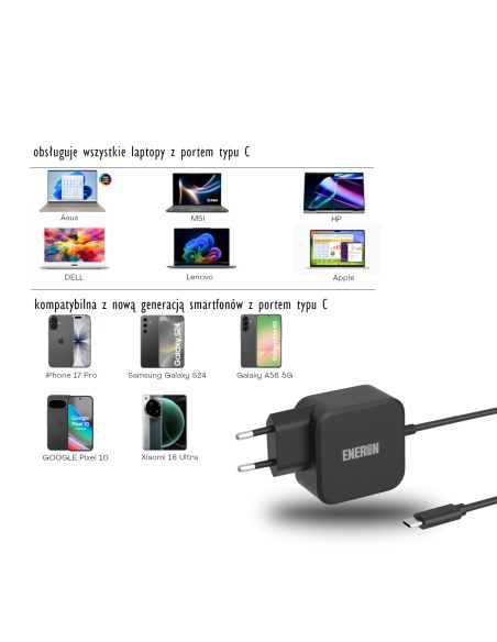 Eneron 67W WALL GaN CHARGER - BLACK