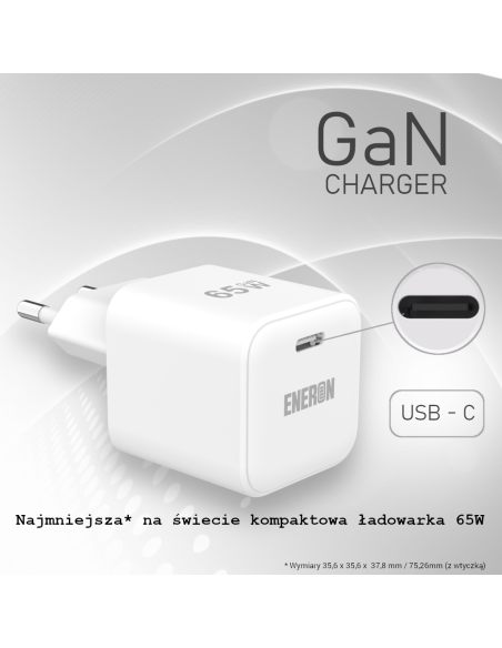 Ładowarka GaN 65W Mini Power Cube Biała UBS-C
