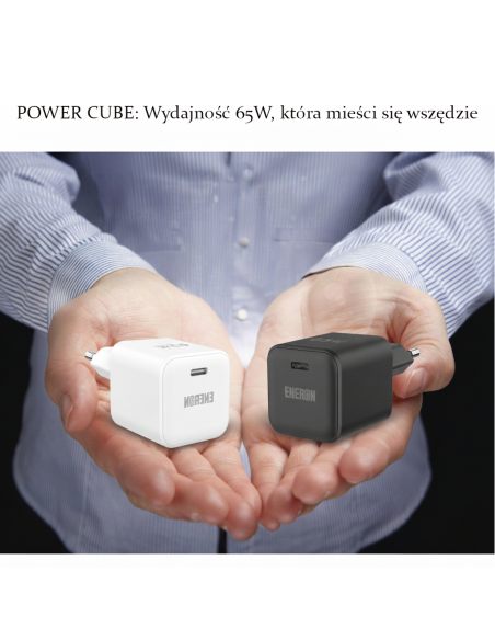 Ładowarka GaN 65W PowerCube Biała ubs-c