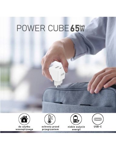 Ładowarka GaN 65W Mini Power Cube...
