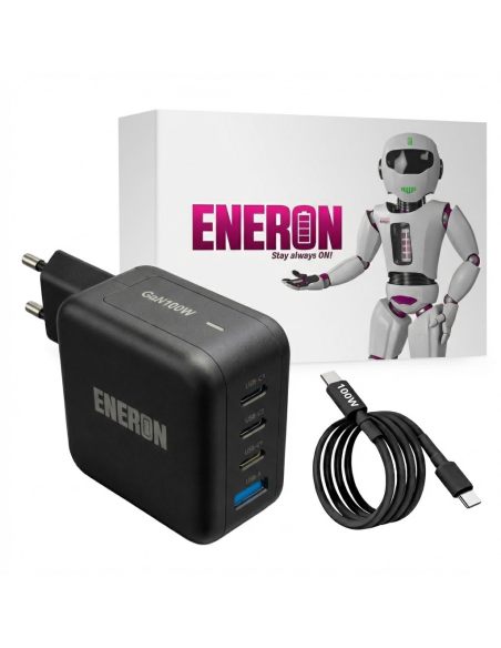 Ładowarka GaN Technology 100W 3xUSB-C USB-A czarna