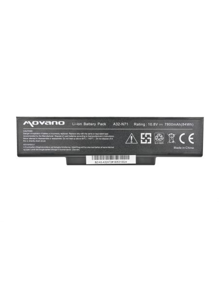 Bateria Movano Premium do Asus K72, K73, N73, X77 (7800mAh)