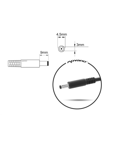 Zasilacz Movano 19.5v 3.34a (4.5x3.0 pin) 65W do Dell