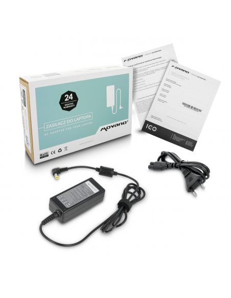 Zasilacz Movano 19v 2.1a (5.5x1.7) 40W do Acer, Packard Bell