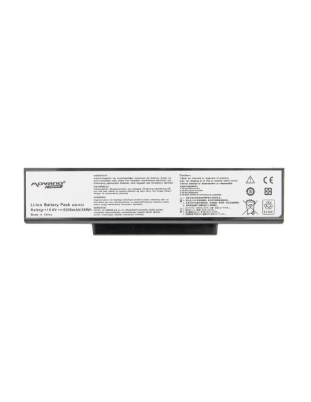 Bateria Movano Premium do Asus K72, K73, N73, X77 (5200mAh)