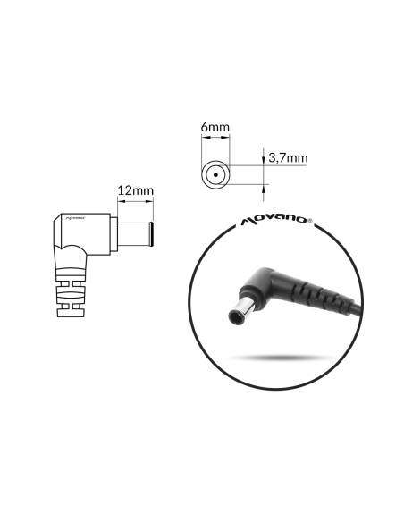 Zasilacz Movano 19.5v 11.8a (6.0x3.7 pin) 230W do Asus