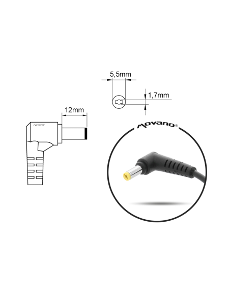 Zasilacz Movano 19.5v 6.92a (5.5x1.7) 135W do Acer