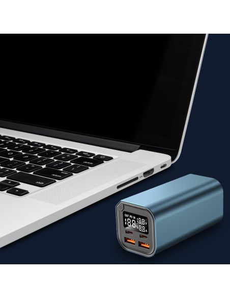 Powerbank SCHNELLLADEN 20000 mAh 4x USB/USB-C LEISTUNGSSTARK 100 W für LAPTOP/TELEFON – blau