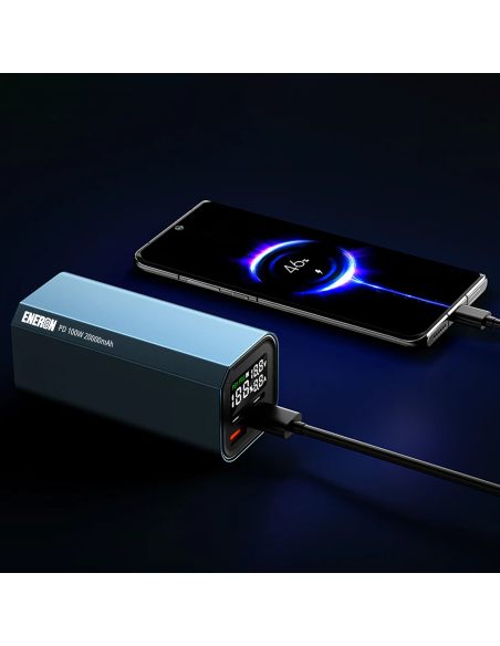 Powerbank SCHNELLLADEN 20000 mAh 4x USB/USB-C LEISTUNGSSTARK 100 W für LAPTOP/TELEFON – blau