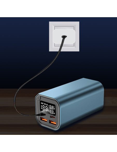 Powerbank SCHNELLLADEN 20000 mAh 4x USB/USB-C LEISTUNGSSTARK 100 W für LAPTOP/TELEFON – blau