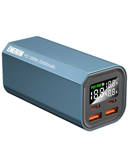 Powerbank SCHNELLLADEN 20000 mAh 4x USB/USB-C LEISTUNGSSTARK 100 W für LAPTOP/TELEFON – blau