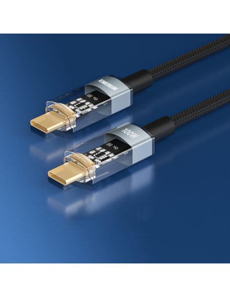 Kabel USB-C / USB-C 100W - SZYBKI - 2M oplot