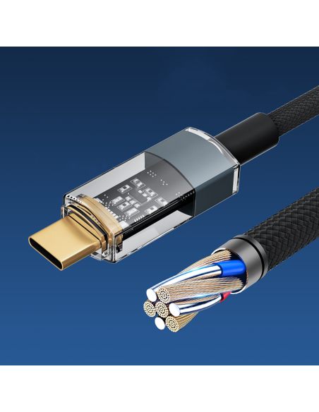 Kabel USB-C / USB-C 100W - SZYBKI - 2M oplot