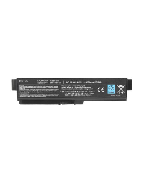 Bateria Mitsu do Toshiba L700, L730, L750 (6600mAh)