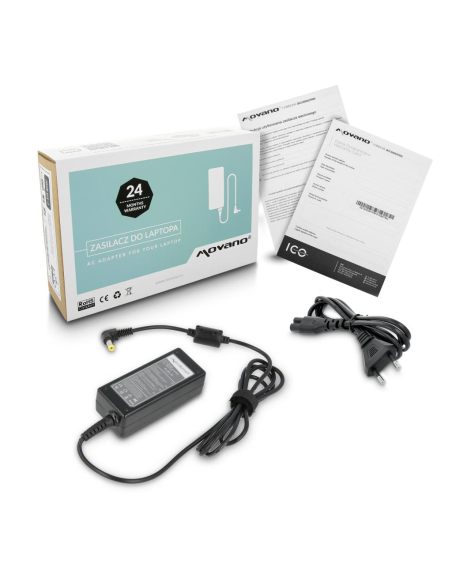 Zasilacz Movano 19v 2.1a (5.5x1.7) 40W do Acer, Packard Bell